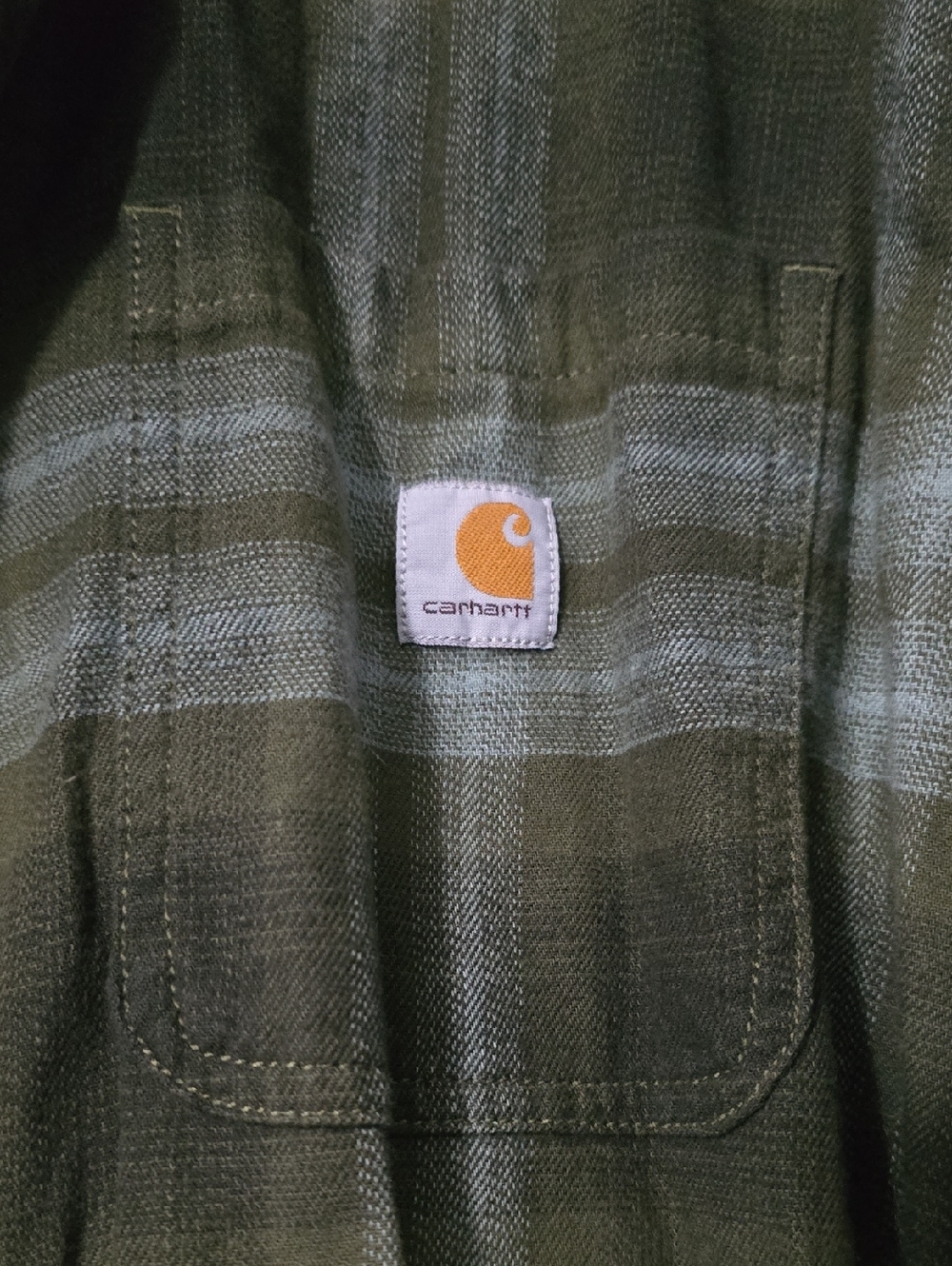 Carhartt Women's Rugged Flex Green And Brown Plaid Flannel Shirt - Picture 2 of 6